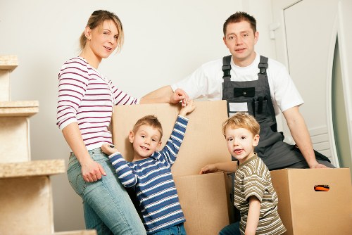 Boxes and household items prepared for removal in Kennington