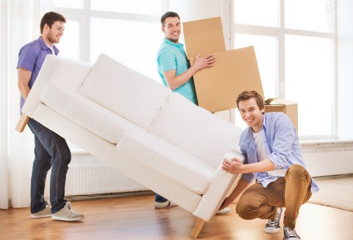 Prepared boxes and household items ready for a local move