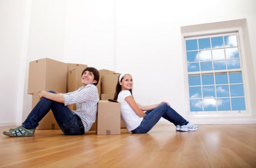 Removal van loading outside a Kennington property