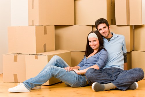 Carefully wrapped fragile items during a Kennington removals process