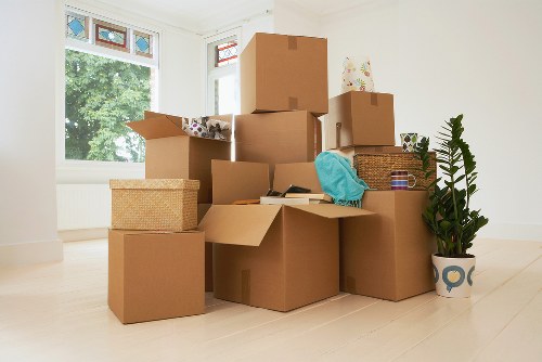 Packed boxes and moving checklist for a Kennington removals day