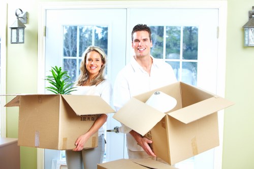 Loading household furniture into a removal van in Kennington